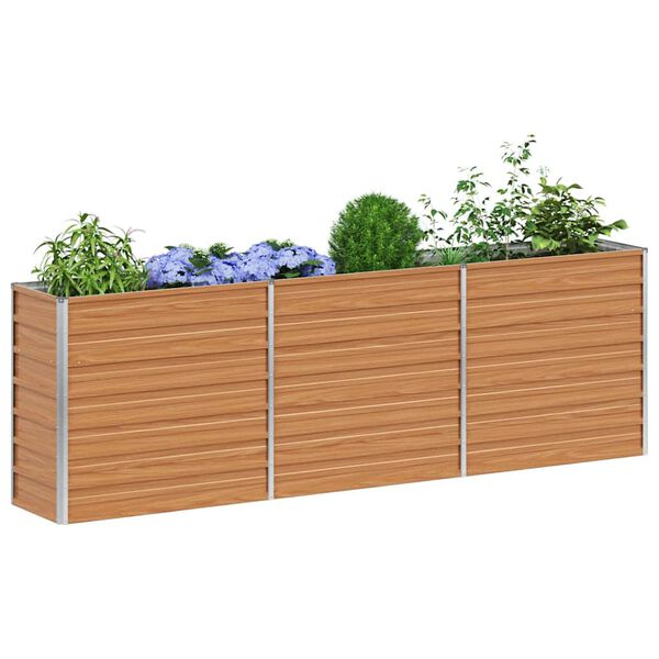 vidaXL Garten-Hochbeet 240x40x77 cm Verzinkter Stahl Silbern