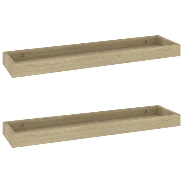 vidaXL Loggia Wandregale 2 Stk. Eichen-Optik 60x15x4 cm MDF