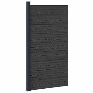 vidaXL Zaunelement 95 x 186 cm WPC und Aluminium Schwarz