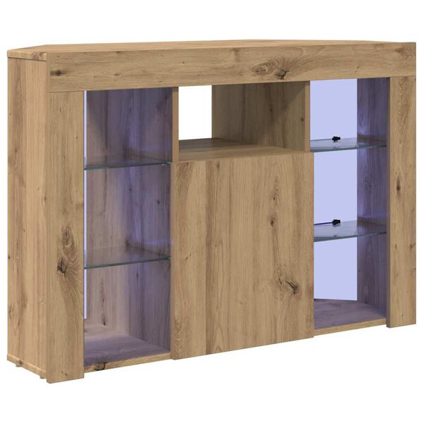 vidaXL Eck-LED-TV-Schrank Artisan-Eiche 100x40x68cm Holzwerkstoff