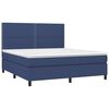 vidaXL Boxspringbett mit Matratze & LED Blau 180x200 cm Stoff