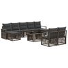 vidaXL Gartensofa-set 10 stk. Grau und Dunkelgrau Poly-Rattan