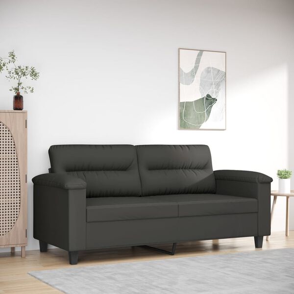 vidaXL 2-Sitzer-Sofa Dunkelgrau 140 cm Mikrofasergewebe