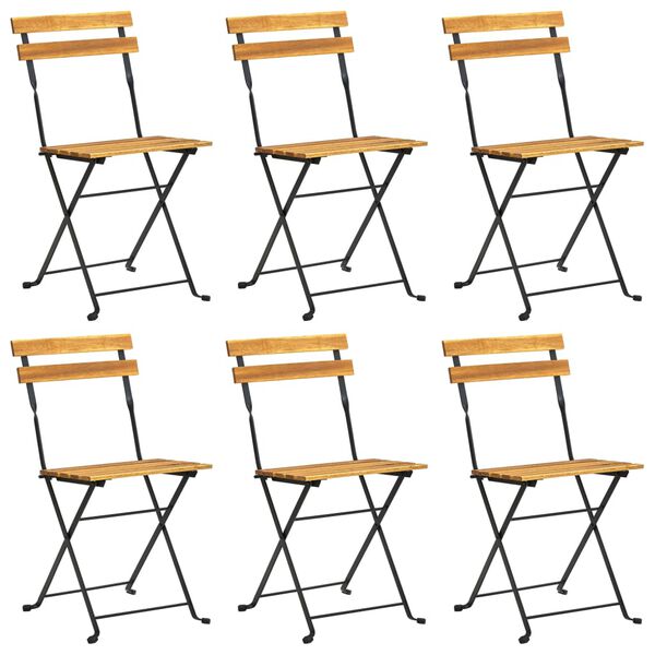 vidaXL 7-tlg. Garten-Essgruppe Klappbar Akazie Massivholz