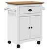 vidaXL K&uuml;chenwagen BODO Wei&szlig; und Braun 72x45x80 cm