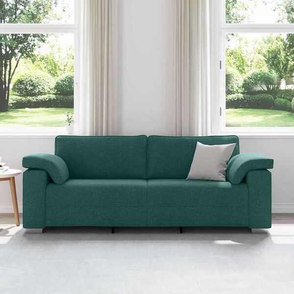vidaXL Sofa 178cm Dunkelgr&uuml;n Stoff