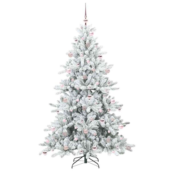 vidaXL K&uuml;nstlicher klappbarer Weihnachtsbaum Wei&szlig; 210 cm PVC und Stahl