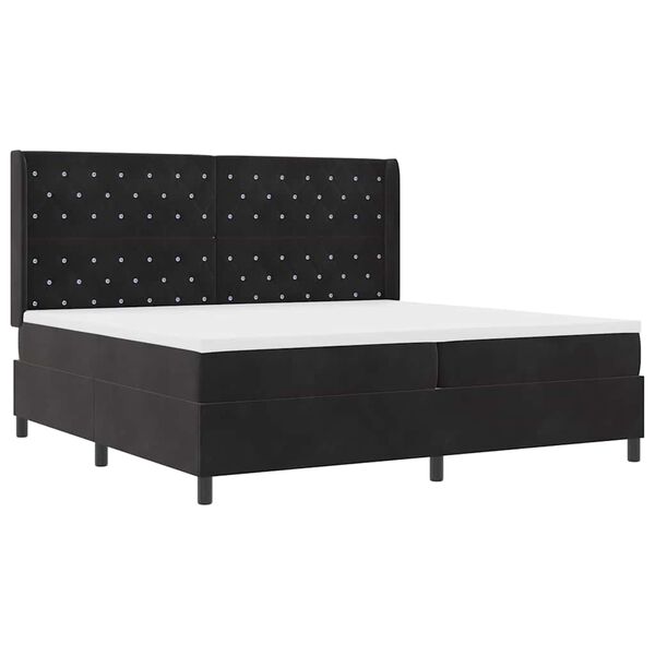 vidaXL Boxspringbett mit Matratze Schwarz 200 x 200 cm Samt