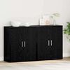vidaXL Sideboard 2 pcs Schwarz Eichen-Optik 60 x 31 x 70 cm