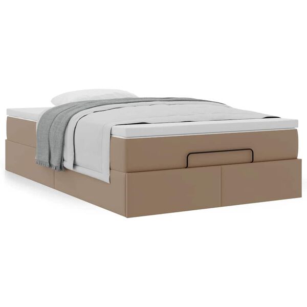vidaXL Ottoman-Bett mit Matratze Cappuccino-Braun 120x200cm Kunstleder
