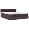 vidaXL Ottoman-Bett mit Matratzen & LEDs Dunkelbraun 200x200 cm Stoff