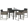 vidaXL Garten Essgruppe 5 pcs Grau Poly-Rattan