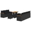 vidaXL Gartensofa-set 10 pcs Schwarz Poly-Rattan