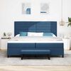 vidaXL Boxspringbett mit Matratze mit Kopfteil Blau 200 x 200 cm Stoff