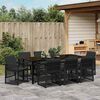 vidaXL Garten Essgruppe 9 pcs Schwarz Poly-Rattan