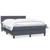 vidaXL Boxspringbett mit Matratze Dunkelgrau 160x210 cm Samt