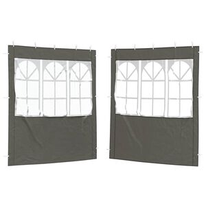 vidaXL Partyzelt-Seitenteil 2 Stk. 200 x 195 cm Anthrazit PE und Stahl