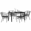 vidaXL Garten Essgruppe 5 pcs Schwarz Poly-Rattan