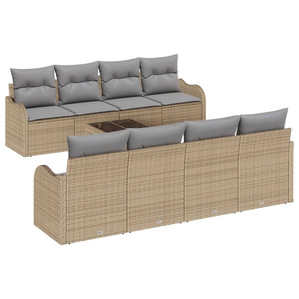 vidaXL Gartensofa-set Beige 55 x 55 x 37 cm Poly-Rattan