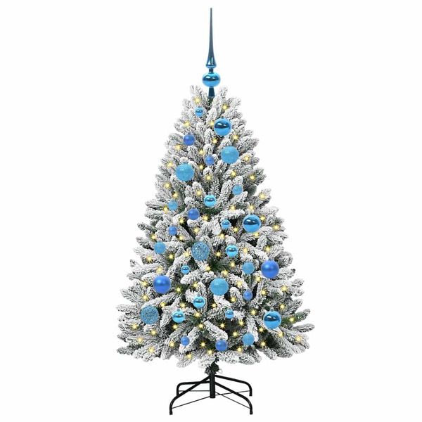 vidaXL K&uuml;nstlicher Weihnachtsbaum Gr&uuml;n und Wei&szlig; 120 cm PVC und Metall
