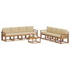 vidaXL Outdoor-Sofagarnitur 9 pcs Natur und Beige Massivholz Akazie