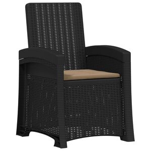 vidaXL Liegesessel Garten Rattan-Optik Anthrazit und Taupe PP
