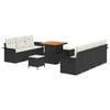 vidaXL Gartensofa-set 10 stk. Schwarz Poly-Rattan