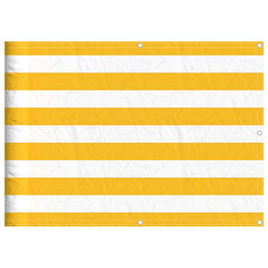 vidaXL Balkon-Sichtschutz Gelb und Wei&szlig; Gestreift 75x1000 cm