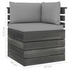 vidaXL 5-tlg. Garten-Sofagarnitur aus Paletten mit Kissen Kiefernholz