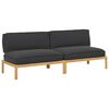 vidaXL Sofa Set mit Kissen Uni 2 pcs Schwarz Massivholz Akazie
