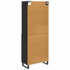 vidaXL Highboard Schwarz Eichen-Optik 69,5 x 34 x 180 cm Holzwerkstoff