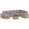 vidaXL 8-tlg. Garten-Sofagarnitur mit Kissen Beige Poly Rattan