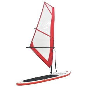 vidaXL Aufblasbares SUP-Board mit Segel Set Rot und Wei&szlig;