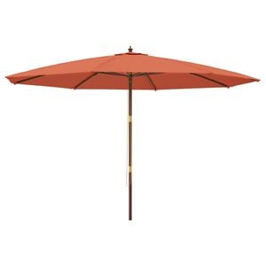 vidaXL Sonnenschirm mit Holzmast Terrakotta 400x273 cm