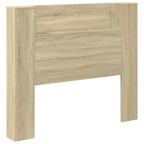 vidaXL Kopfteil-Schrank mit LED mit Regal Sonoma 120 x 16,5 x 103,5 cm