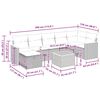 vidaXL 8-tlg. Garten-Sofagarnitur mit Kissen Grau Poly Rattan