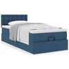 vidaXL Ottoman-Bett mit Matratze Blau 100x200 cm Stoff