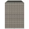 vidaXL Bartisch mit Glasplatte Grau 145x80x110 cm Poly Rattan