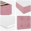 vidaXL Ottoman-Bett mit Matratzen & LEDs Rosa 80x200 cm Samt