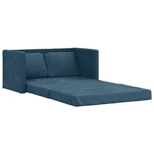 vidaXL Bodensofa mit Schlaffunktion Blau 122x204x55 cm Samt