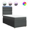 vidaXL Boxspringbett mit Matratze Dunkelgrau 90x200 cm Stoff