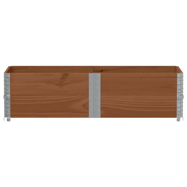 vidaXL Paletten-Aufsatzrahmen 2 Stk. Braun 150x50 cm Massivholz Kiefer