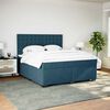 vidaXL Boxspringbett mit Matratze Blau 180x200 cm Samt