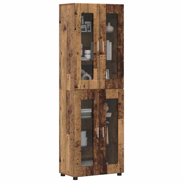 vidaXL Highboard mit T&uuml;r FLORIN Altholz 60 x 35 x 182 cm Holzwerkstoff