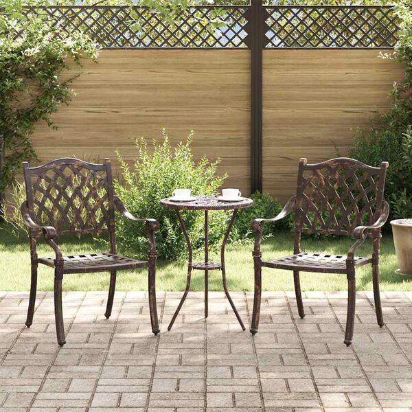 vidaXL Gartenstuhl 2 pcs Bronze 56 x 55 x 92,5cm Aluminium