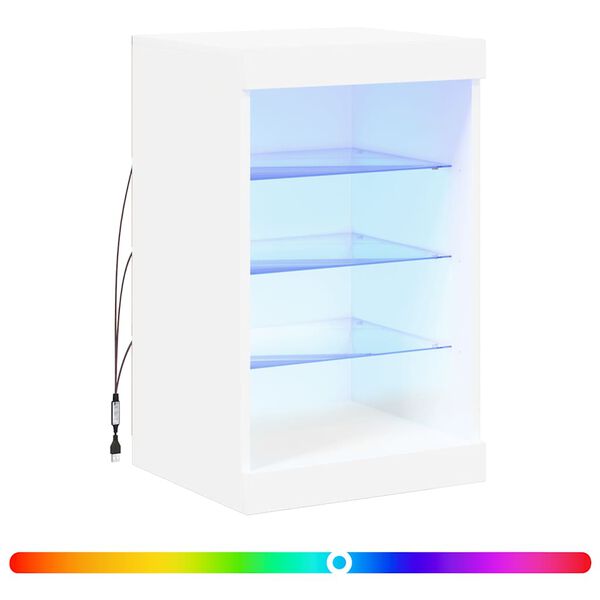 vidaXL Sideboard mit LED-Leuchten Wei&szlig; 41x37x67 cm