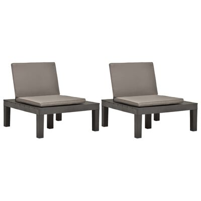 vidaXL Gartenstühle mit Auflagen 2 Stk. Kunststoff Anthrazit