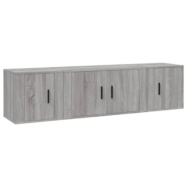 vidaXL 3-tlg. TV-Schrank-Set Grau Sonoma Holzwerkstoff