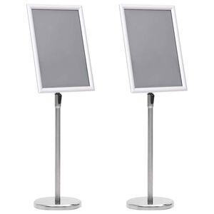 vidaXL Plakatst&auml;nder 2 stk. Silber 45 x 32,7 x 108 cm Aluminium
