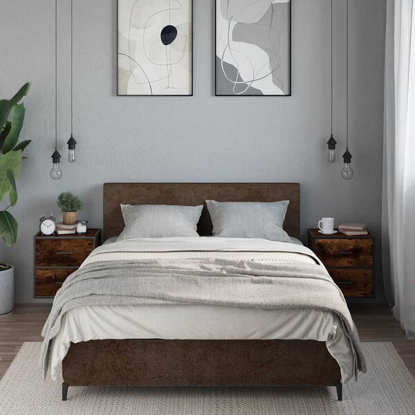 vidaXL Wand-Nachttische 2 Stk. R&auml;uchereiche 40x31x39,5 cm